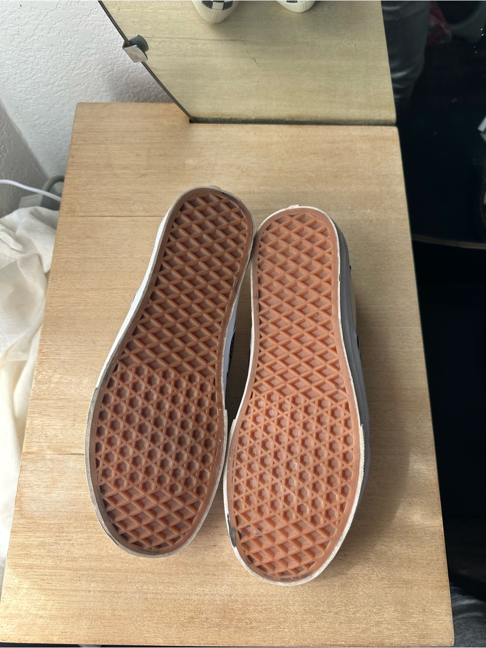 Vans Classic Slip-On Checkerboard Skate Shoes - Black & White - Picture 5 of 6